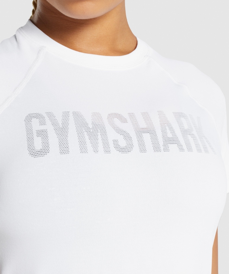 Gymshark Fit Dikişsiz Bol Tişört Beyaz
