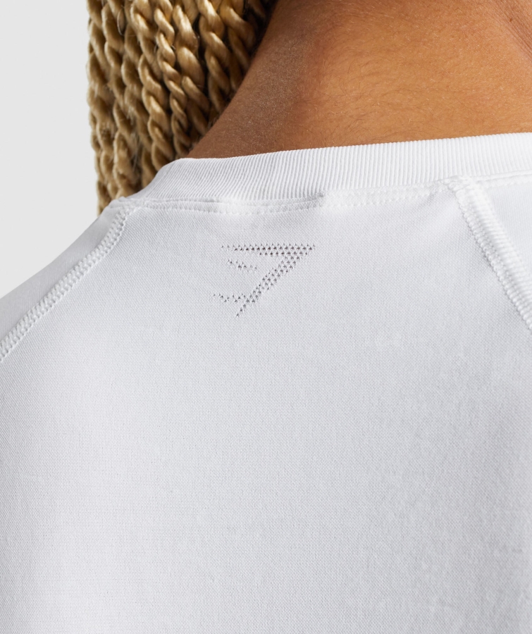 Gymshark Fit Dikişsiz Bol Tişört Beyaz