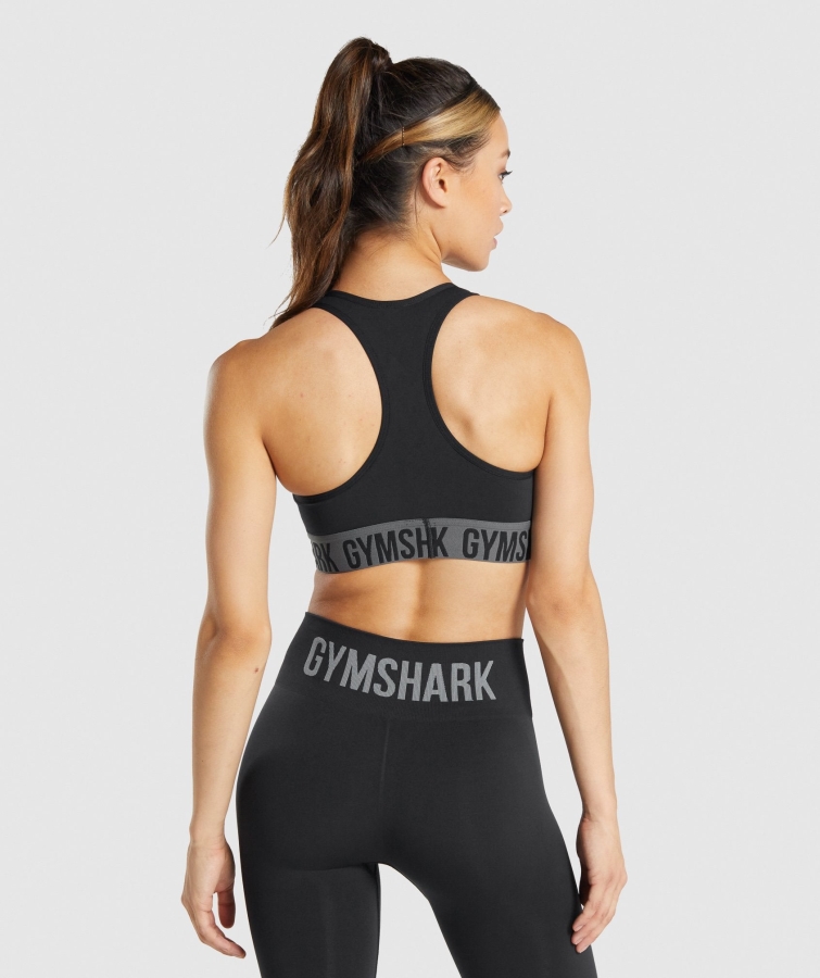 Gymshark Fit Dikişsiz Spor Sutyeni Siyah