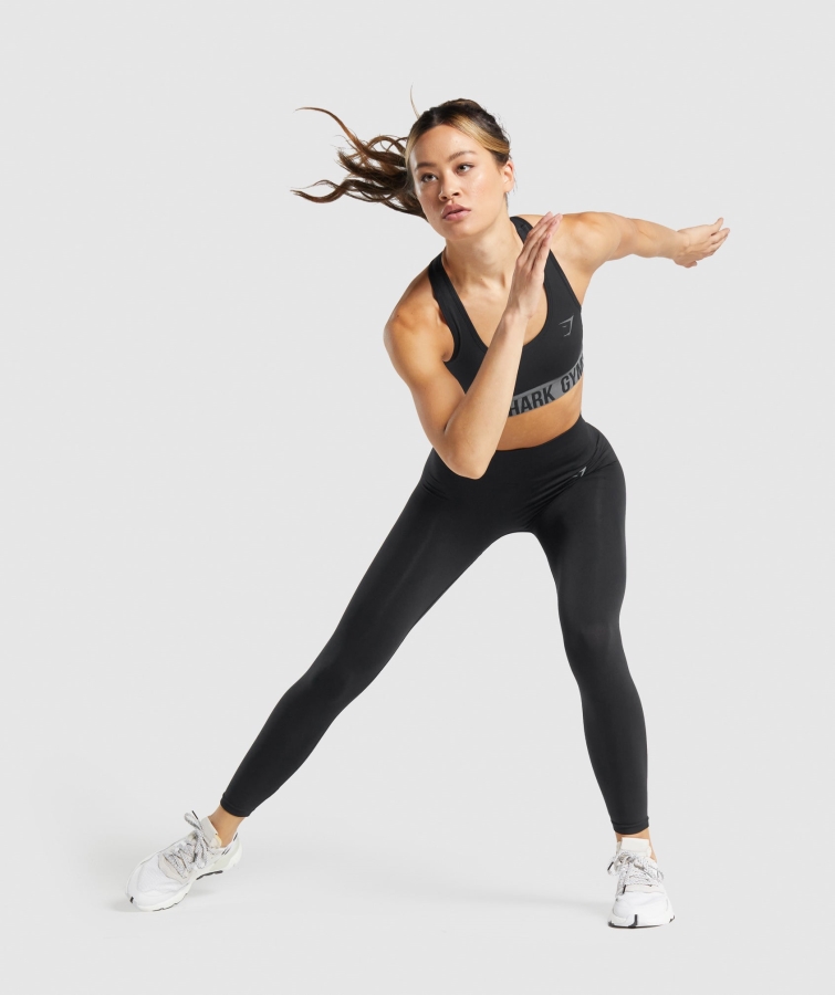 Gymshark Fit Dikişsiz Spor Sutyeni Siyah