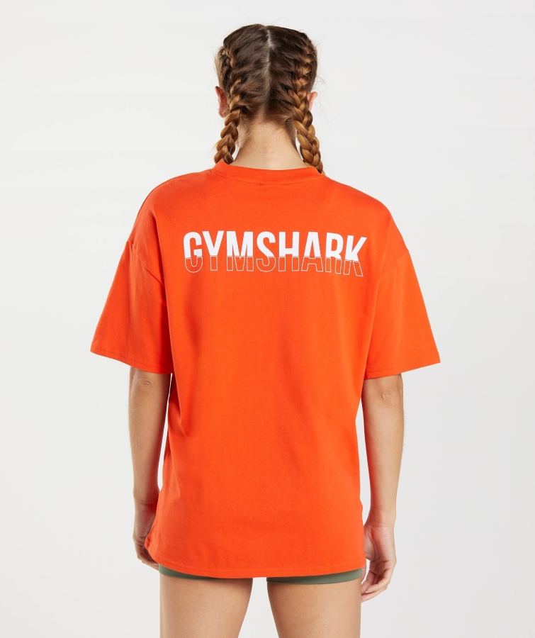 Gymshark Kesir Büyük Boy Tişört Biber Kırmızısı