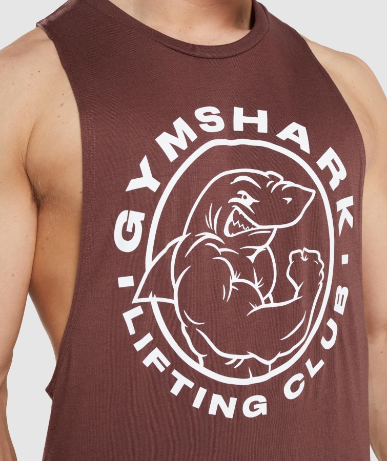 Gymshark Mirası Açılan Kol Tankı Kiraz Kahverengi