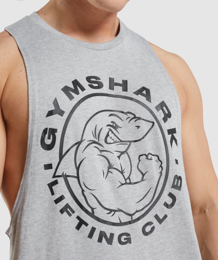 Gymshark Eski Açılır Kol Tankı Açık Gri çekirdek Marn