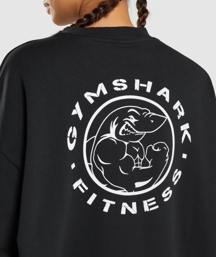 Gymshark Eski Grafik Sweatshirt Siyah