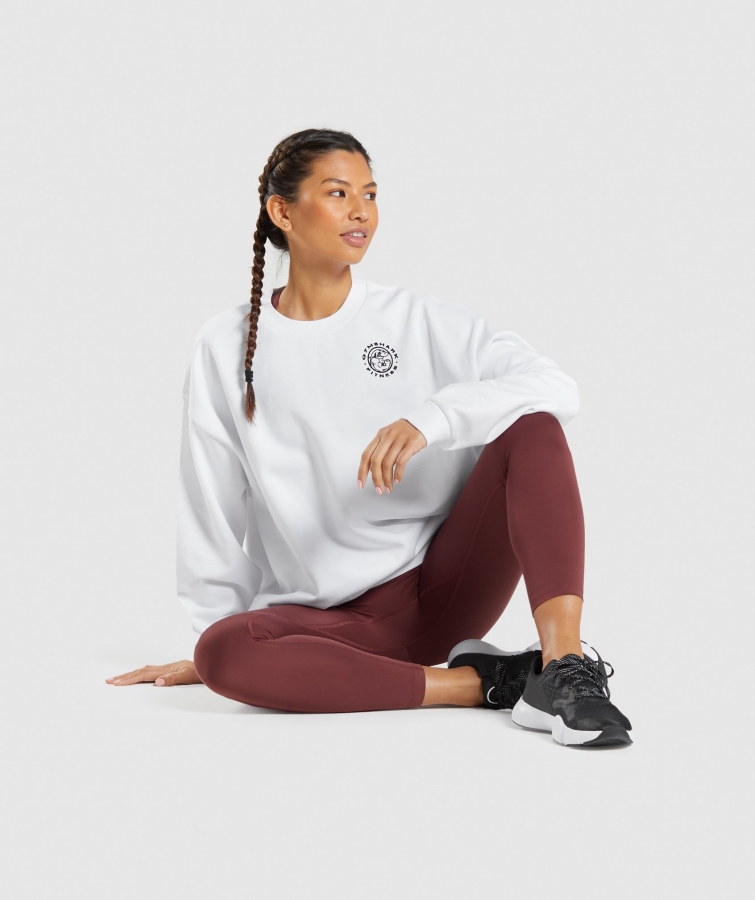 Gymshark Eski Grafik Sweatshirt Beyaz