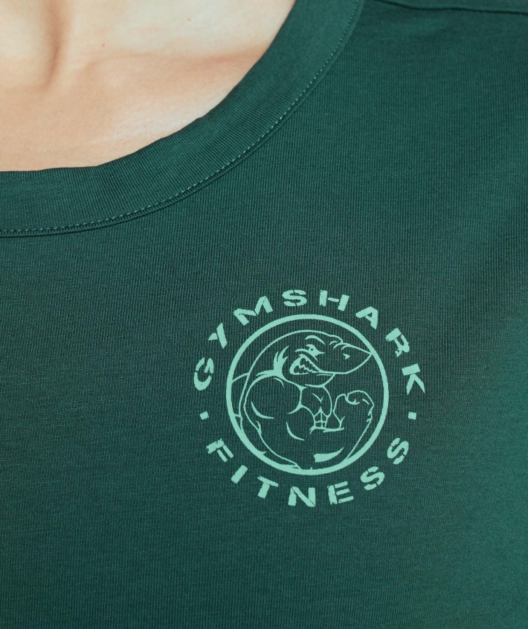 Gymshark Eski Grafik Tee Koyu Yeşil
