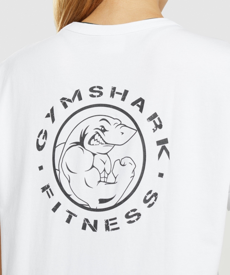 Gymshark Eski Grafik Tee Beyaz