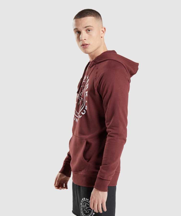 Gymshark Eski Kapüşonlu Hoodie Kiraz Kahverengi