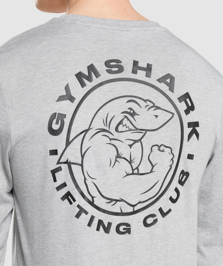 Gymshark Eski Uzun Kollu T-shirt Açık Gri çekirdek Marn
