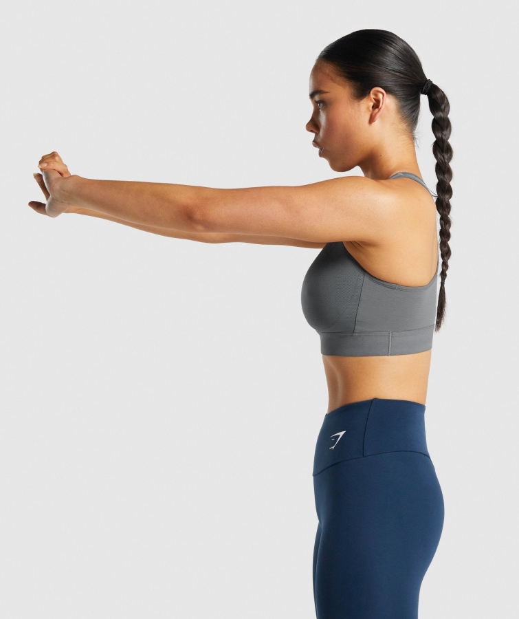 Gymshark Hafif Yüksek Destekli Spor Sutyeni Kömür