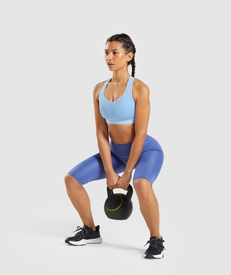 Gymshark Hafif Yüksek Destekli Spor Sutyeni Aytaşı Mavisi