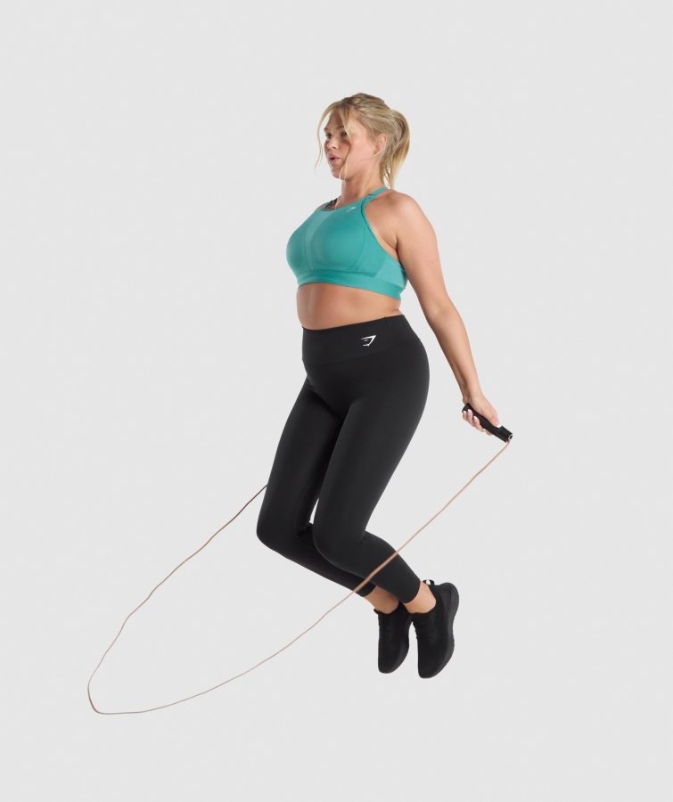 Gymshark File Yaka Spor Sutyeni Deniz Mavisi