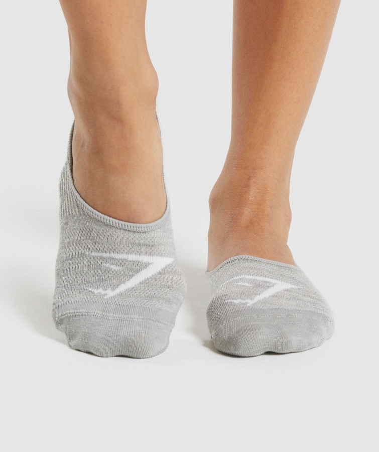 Gymshark No Show çorap 3pk Beyaz-açık Gri Marn-siyah