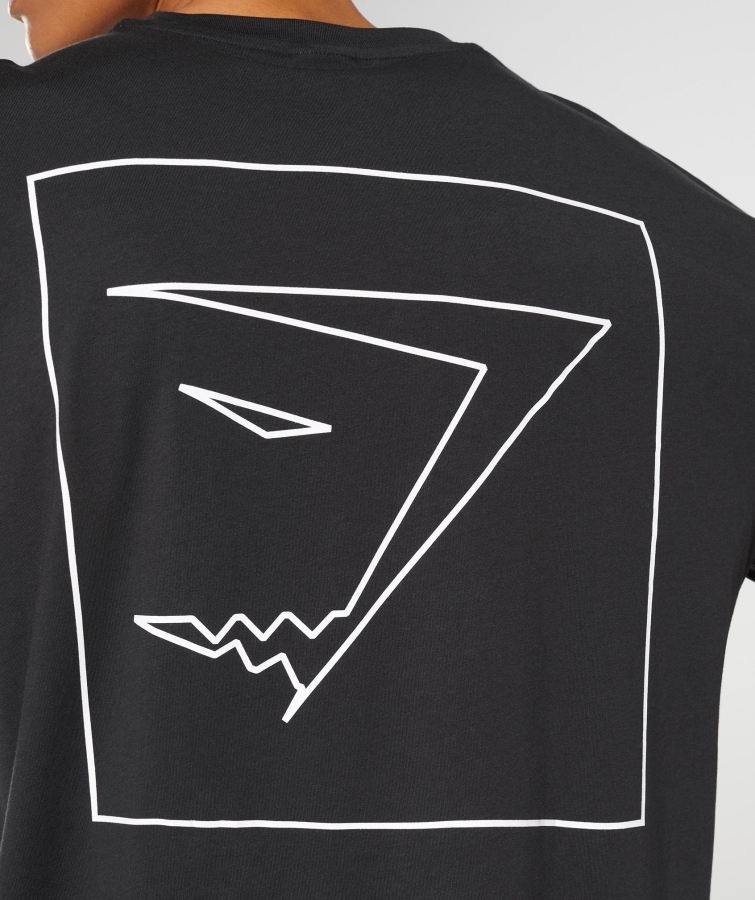 Gymshark Anahat Büyük Boy Tişört Siyah