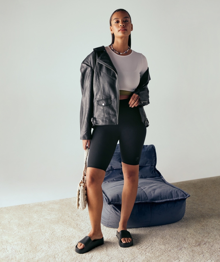 Gymshark Duraklama Sorunsuz Bisiklet şortu Siyah