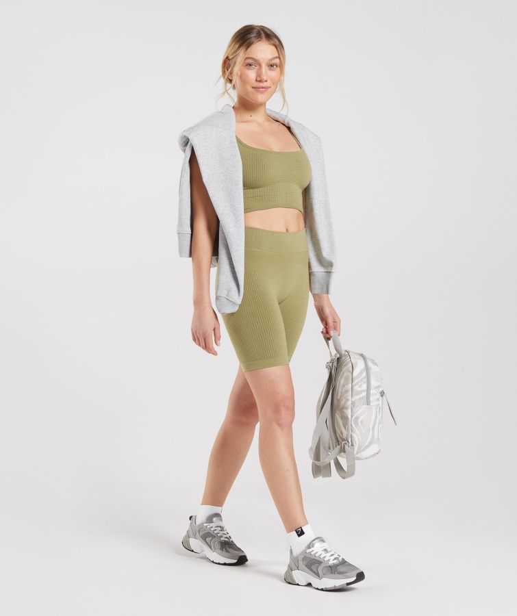 Gymshark Duraklama Sorunsuz Bisiklet şort Griffin Yeşil