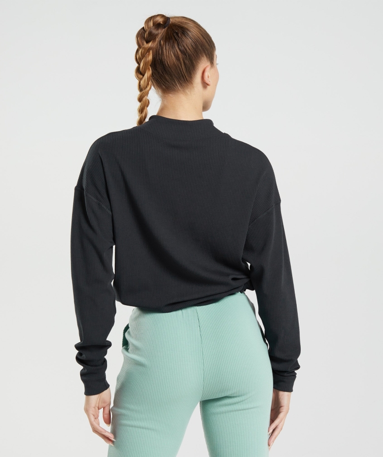 Gymshark Duraklat Fermuarlı Ceket Siyah