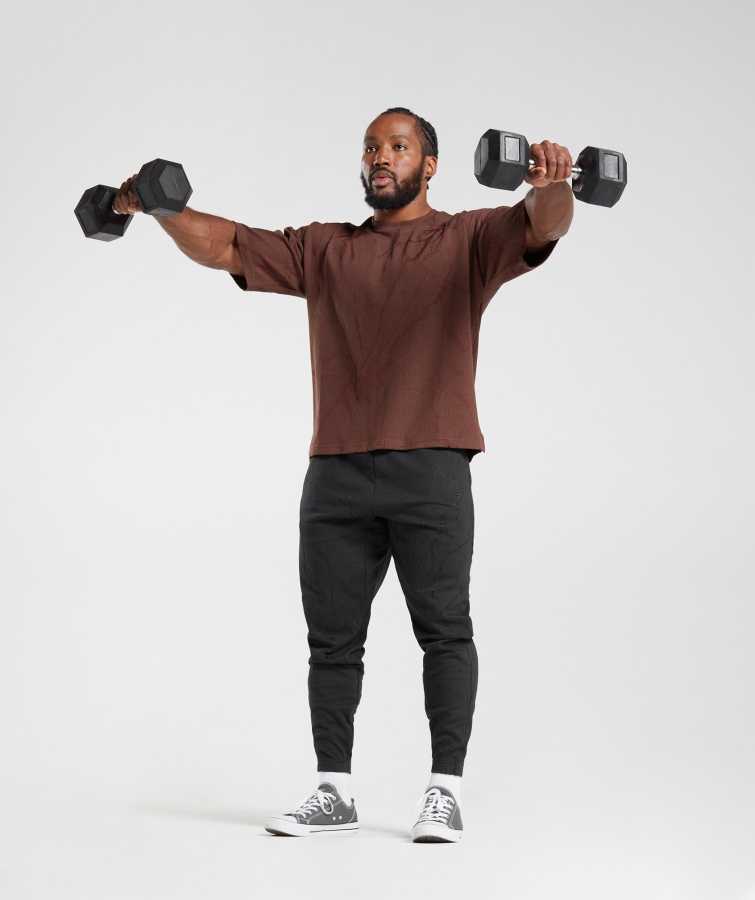 Gymshark Güç Joggers Siyah Baskı