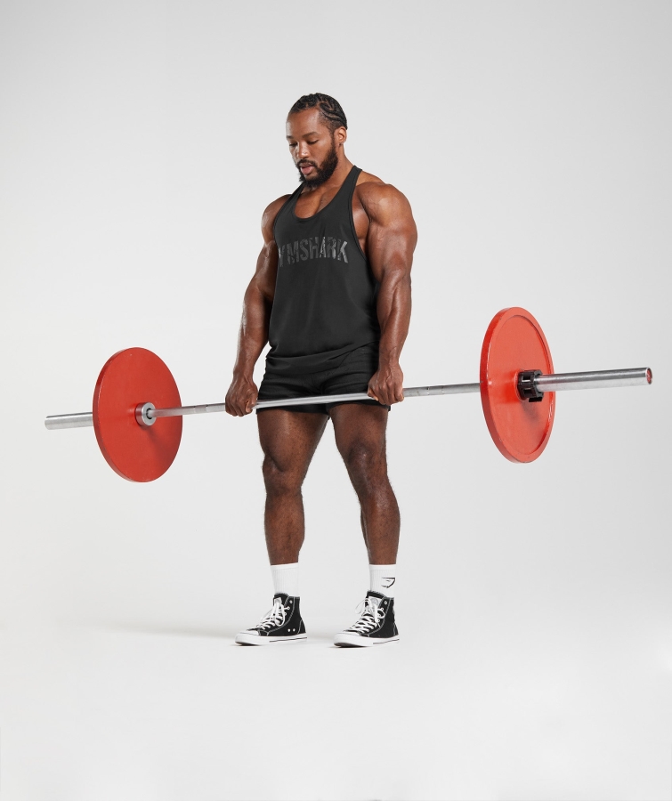 Gymshark Güç Stringer Siyah