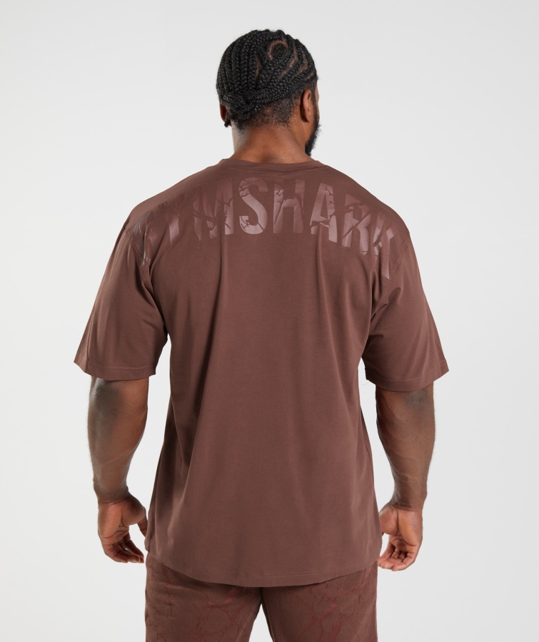 Gymshark Güç T-shirt Kiraz Kahverengi