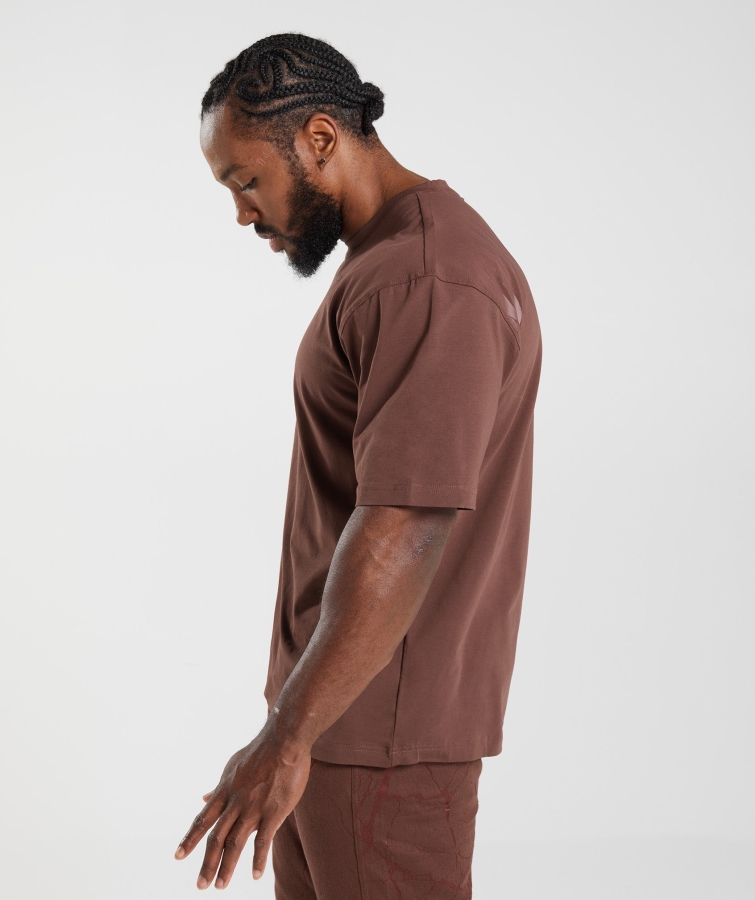 Gymshark Güç T-shirt Kiraz Kahverengi