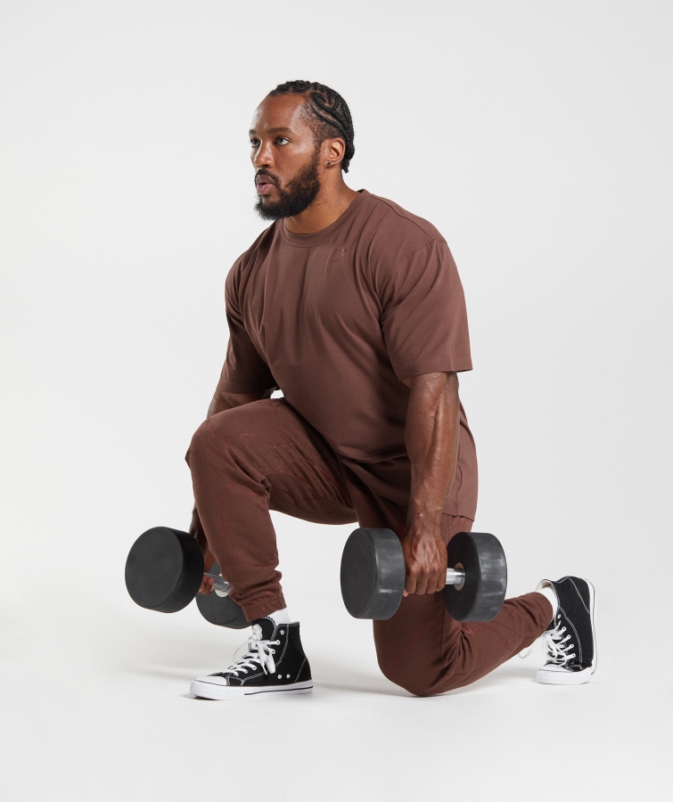 Gymshark Güç T-shirt Kiraz Kahverengi