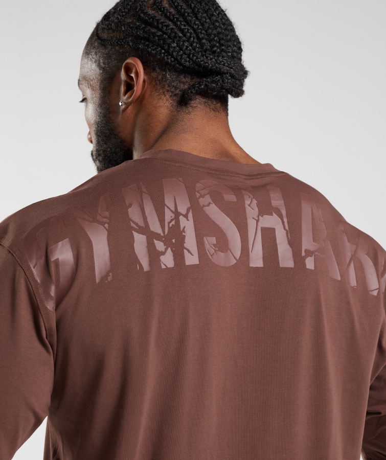 Gymshark Güç T-shirt Kiraz Kahverengi