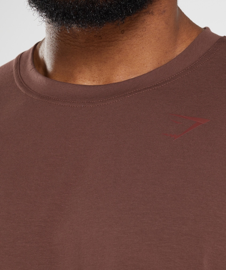 Gymshark Güç T-shirt Kiraz Kahverengi