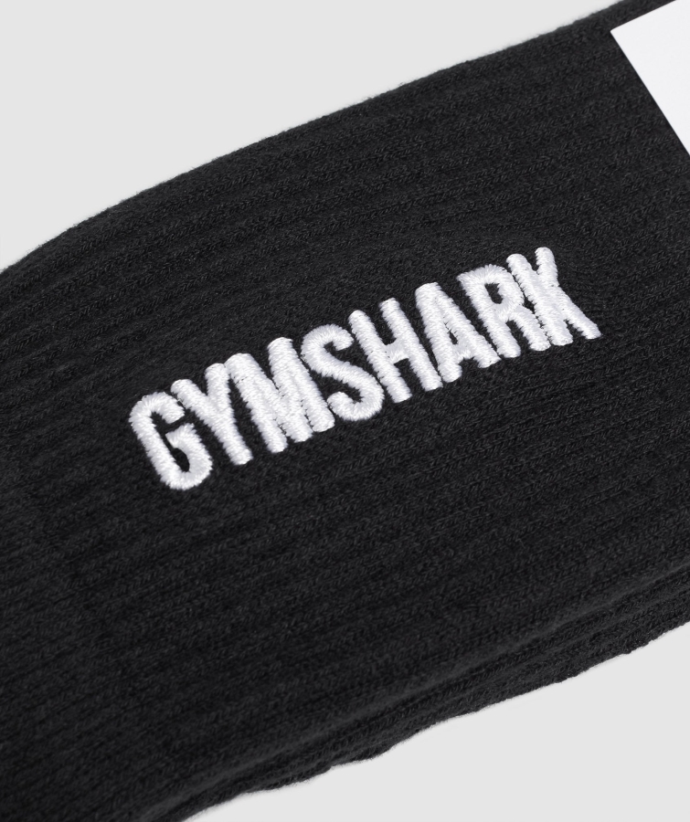 Gymshark Premium Işlemeli Mürettebat Siyah çorap 1pk