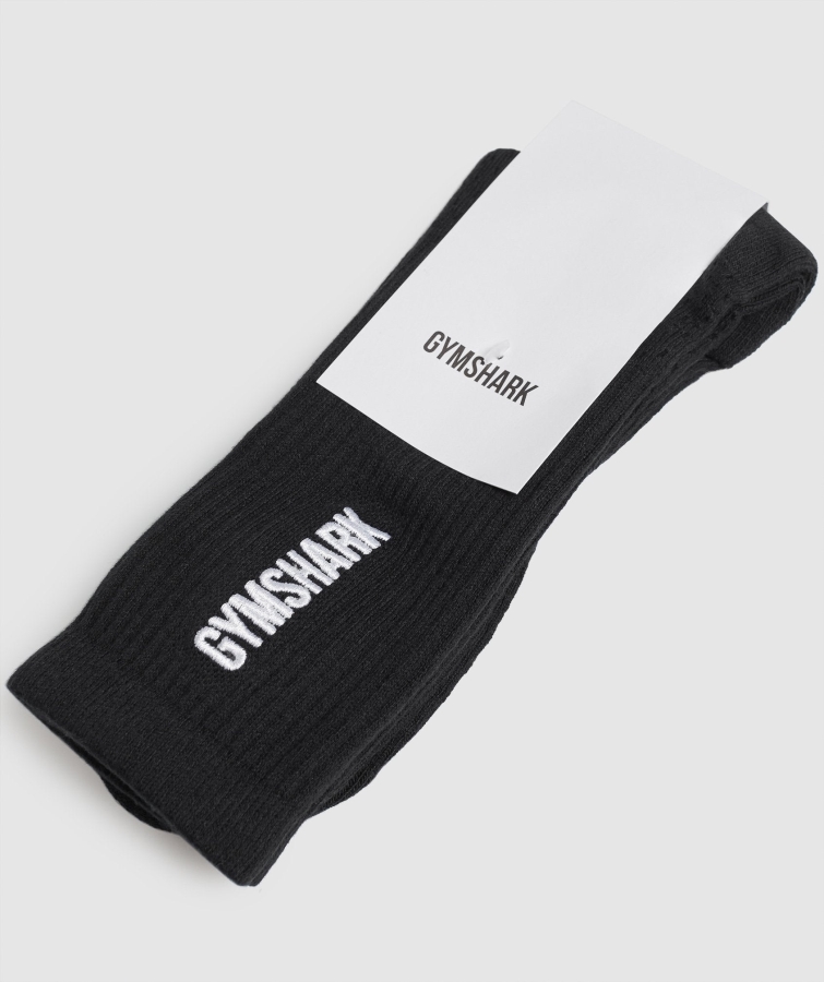 Gymshark Premium Işlemeli Mürettebat Siyah çorap 1pk