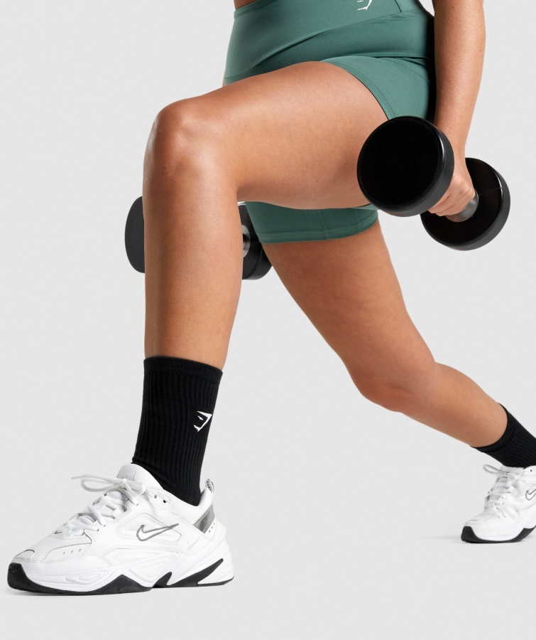 Gymshark Premium Işlemeli Mürettebat çorabı 1pk Siyah