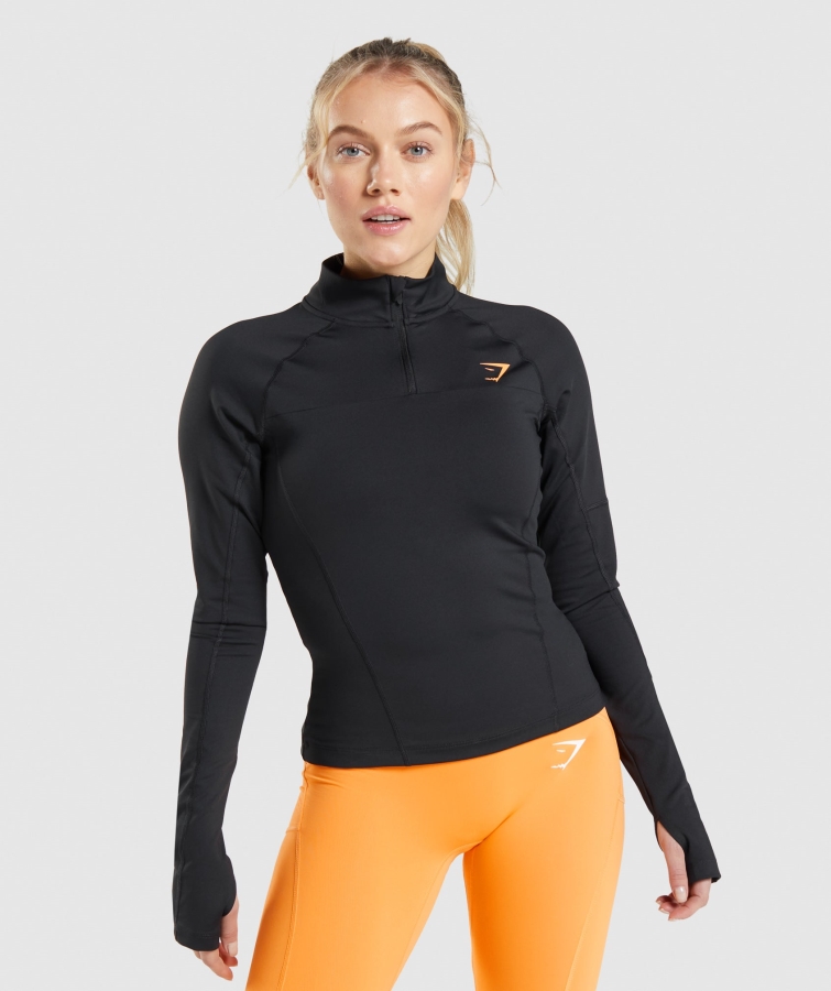 Gymshark Darbe 1/4 Zip Siyah