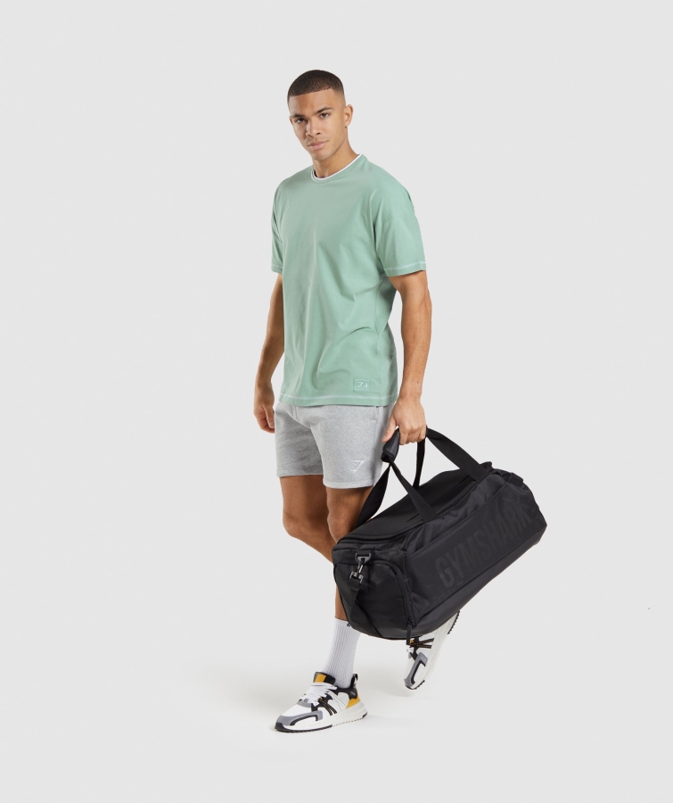 Gymshark Girintili Tişört Maya Mavi-beyaz