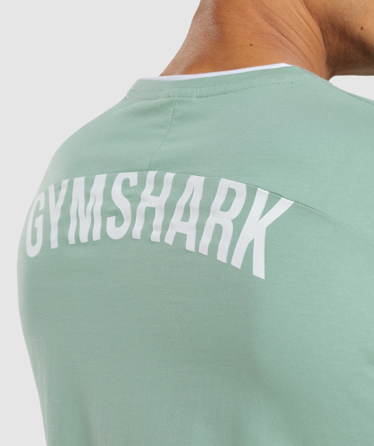 Gymshark Girintili Tişört Maya Mavi-beyaz