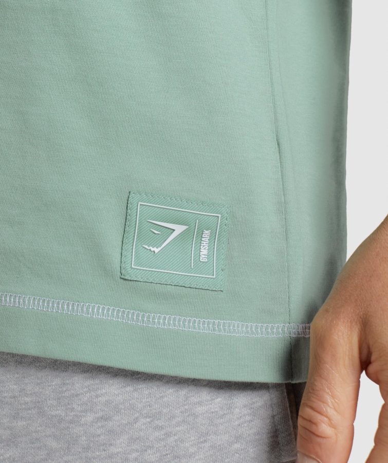 Gymshark Girintili Tişört Maya Mavi-beyaz