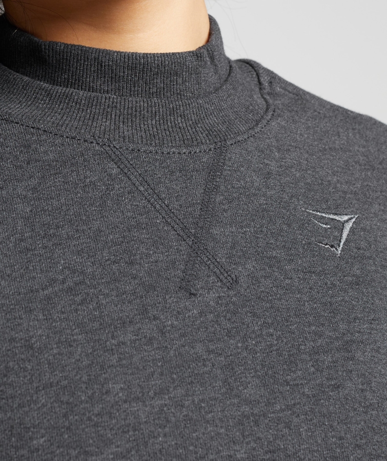 Gymshark Dinlenme Günü Terlemeleri Kırpılmış Kazak Siyah çekirdekli Marn