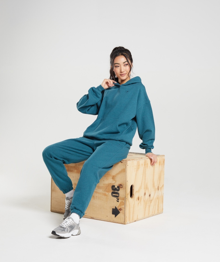 Gymshark Dinlenme Günü Terler Kapüşonlu çelik Mavi Marn