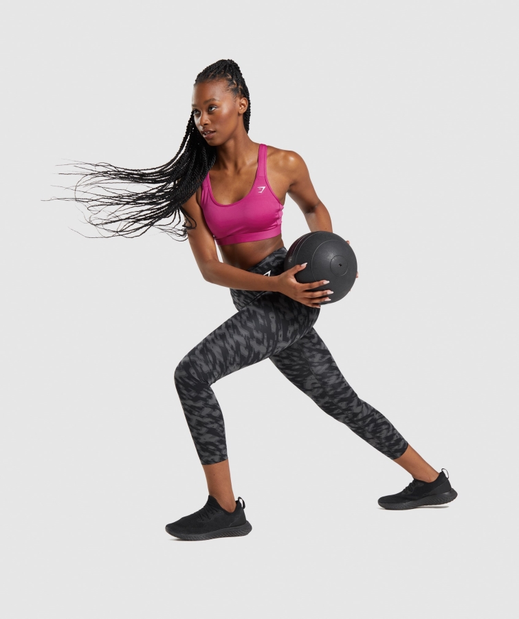 Gymshark Kepçe Boyun Spor Sutyeni Ejderha Pembe