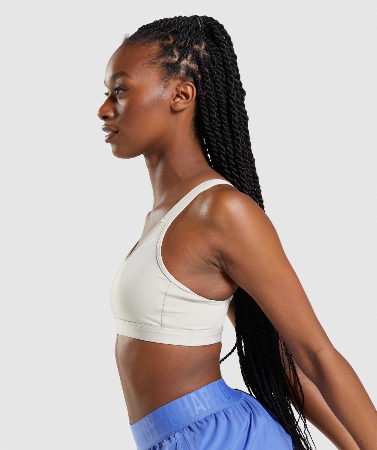 Gymshark Kepçe Boyun Spor Sutyeni çakıl Grisi