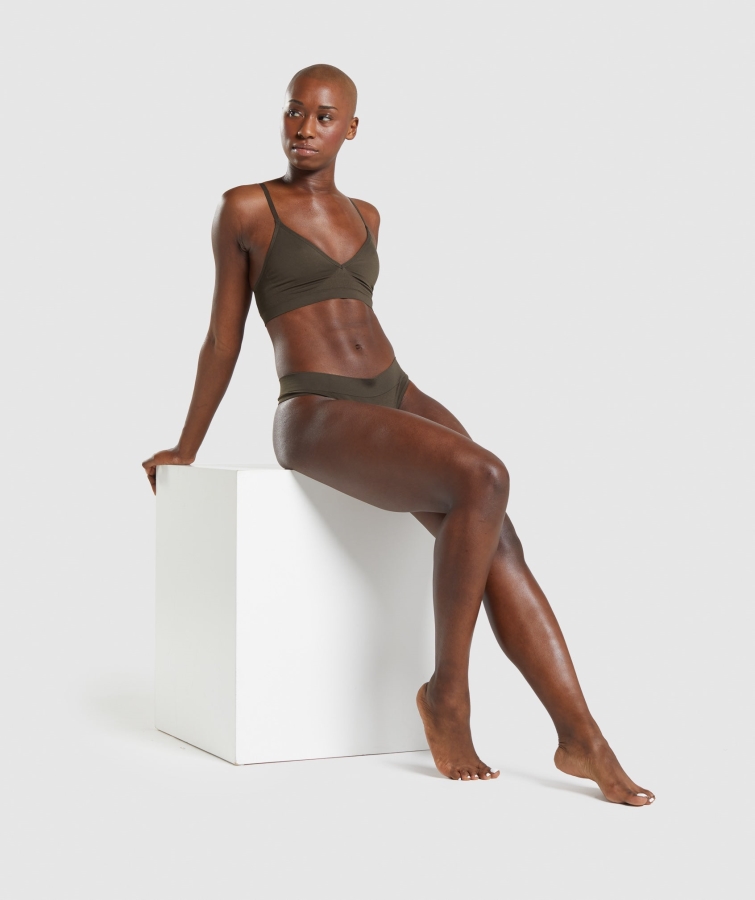 Gymshark Sorunsuz Tanga Espresso Kahverengi