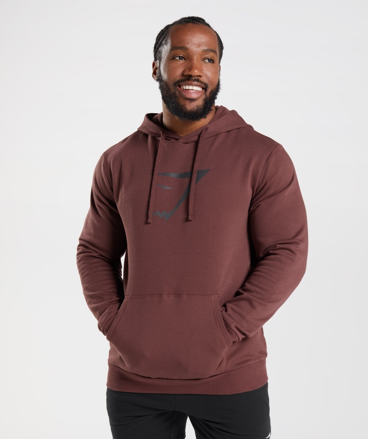 Gymshark Köpekbalığı Dolgu Kapüşonlu Hoodie Kiraz Kahverengi