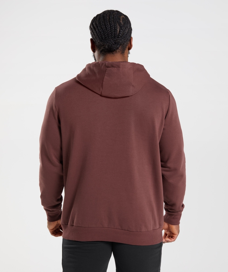 Gymshark Köpekbalığı Dolgu Kapüşonlu Hoodie Kiraz Kahverengi