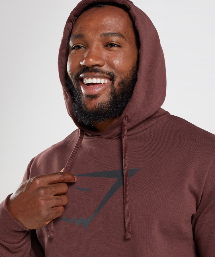 Gymshark Köpekbalığı Dolgu Kapüşonlu Hoodie Kiraz Kahverengi