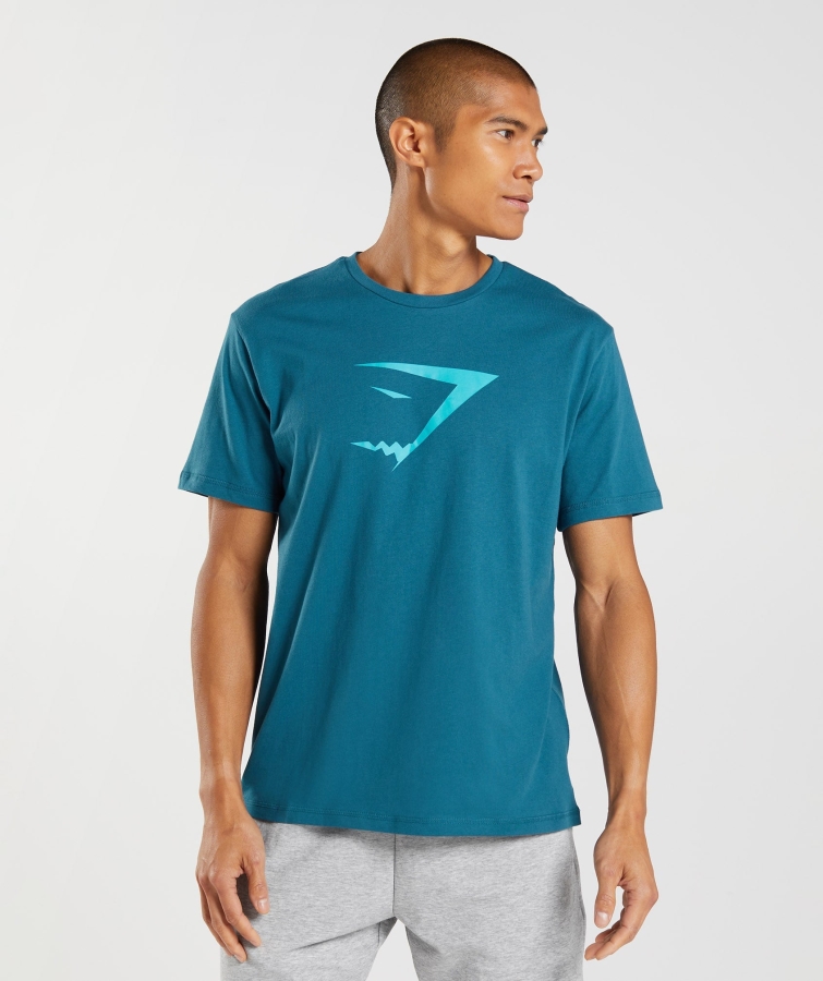 Gymshark Köpekbalığı Kafa Dolgu T-shirt Atlantik Mavisi