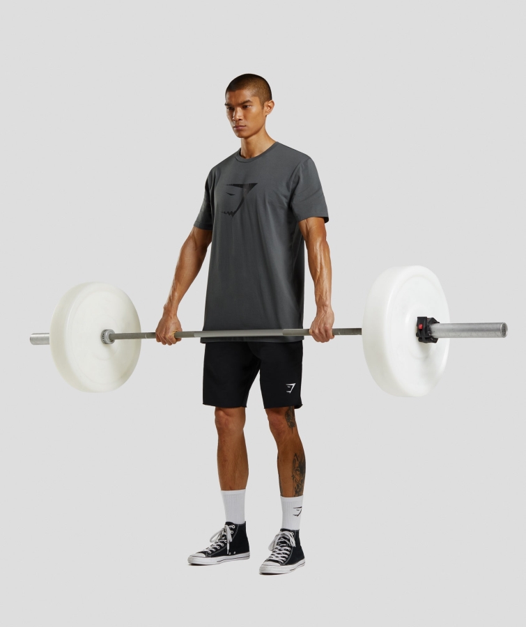 Gymshark Köpekbalığı Dolgulu Tişört Kömürü