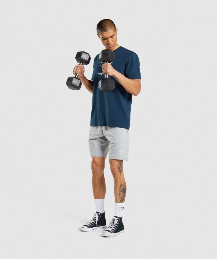 Gymshark Köpekbalığı Dolgulu Tişört Lacivert