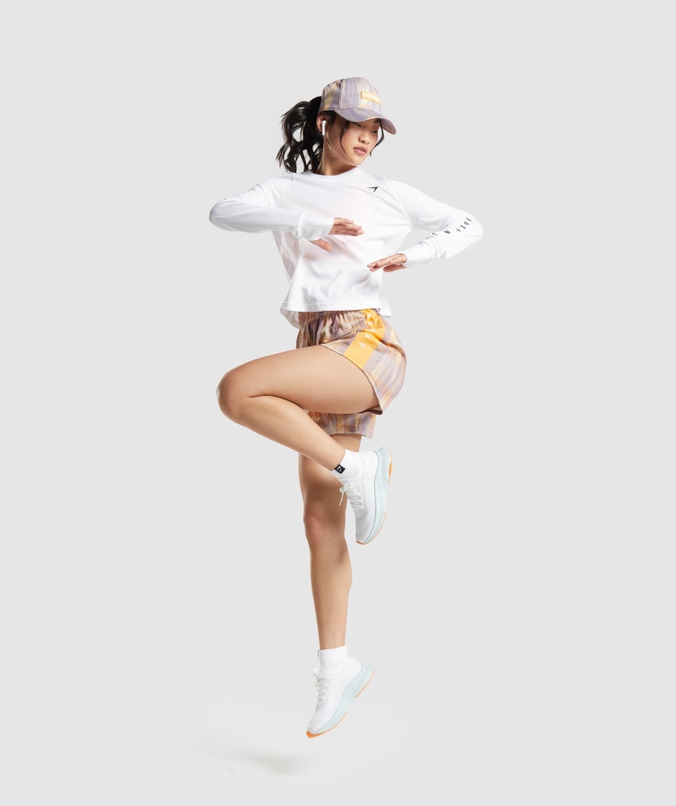 Gymshark Spor Gevşek Uzun Kollu Tişört Beyaz