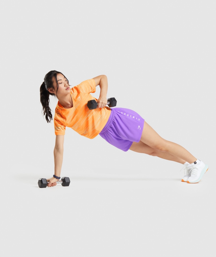 Gymshark Spor Midi Tişört Turuncu Baskı