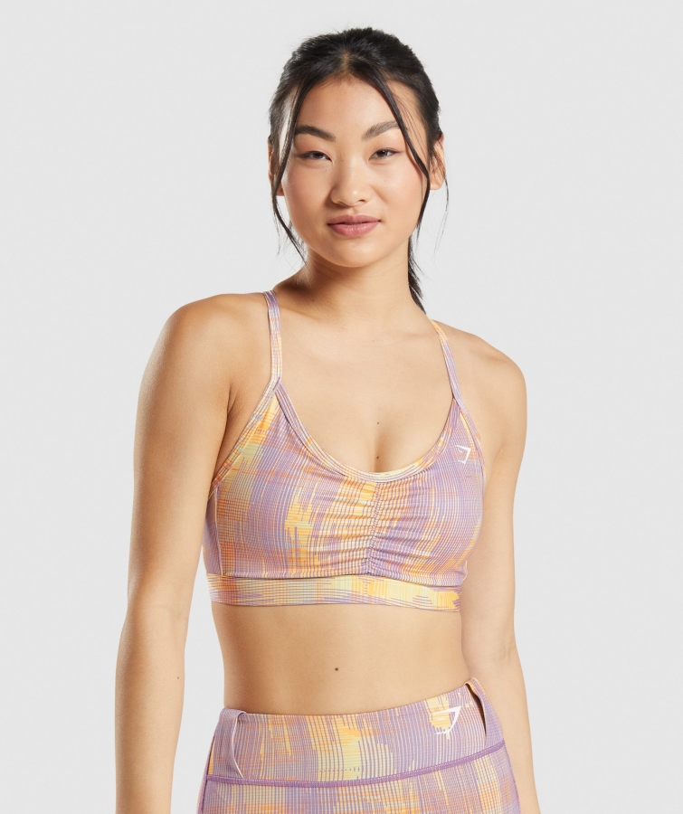 Gymshark Spor Spor Sutyeni Turuncu Baskı