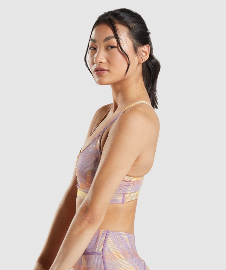 Gymshark Spor Spor Sutyeni Turuncu Baskı